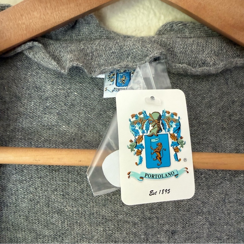 Portolano Gray Ruffled Cardigan - Picture 2 of 6